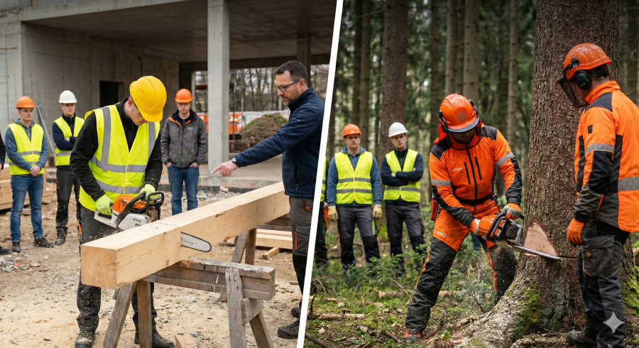 Základné školenie - obsluha ručnej motorovej píly (iná činnosť + ťažba dreva)