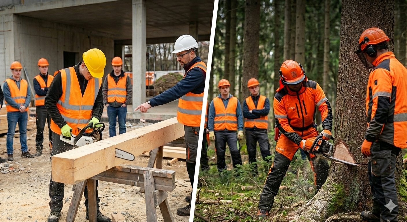 Základné školenie - obsluha ručnej motorovej píly (iná činnosť + ťažba dreva)